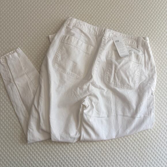 NWT Eileen Fisher Cotton Hemp Lantern Pants 2 2P P2 White Ankle Trouser Coastal - Picture 7 of 7